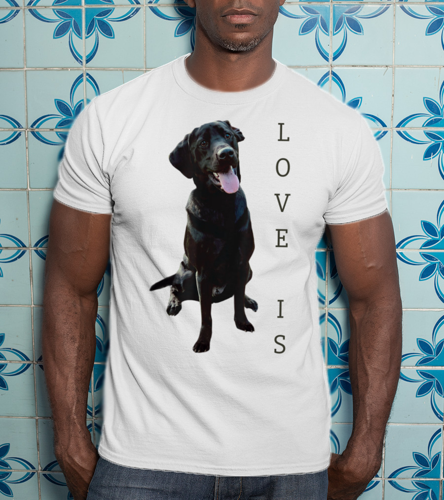 Labrador Retriever Black Lab Dog Love Is Mom Women Men Kids T-Shirt