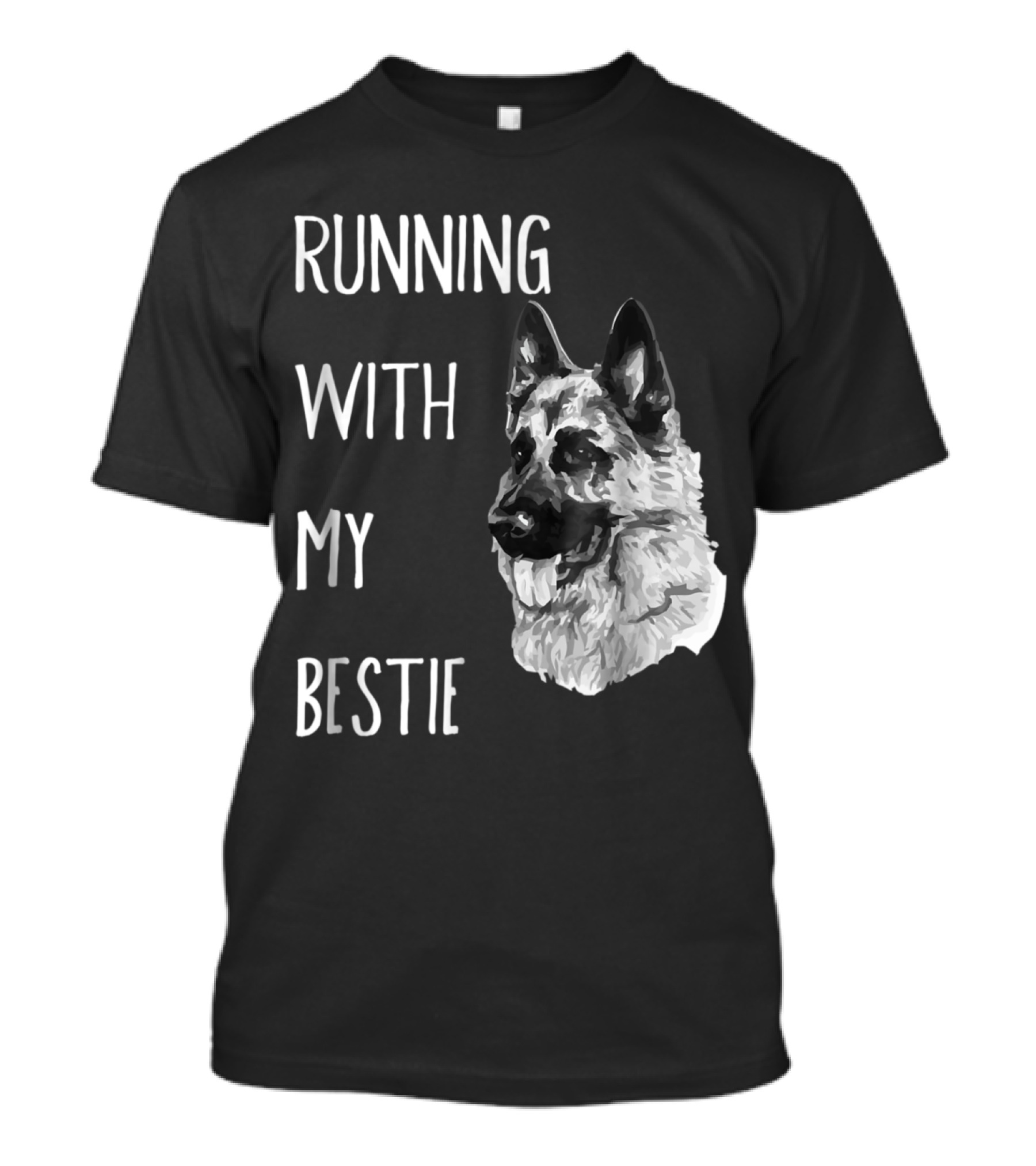 Running With My Bestie German Shepherd Dog For Runners T-Shirt