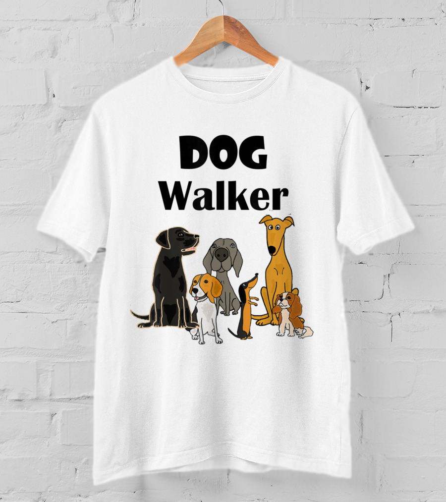 SmileteesPets Funny Cartoon Dog Walker With Variety Of Happy Dogs T-Shirt