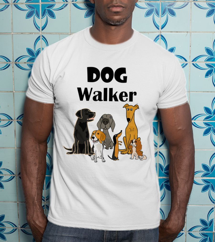 SmileteesPets Funny Cartoon Dog Walker With Variety Of Happy Dogs T-Shirt