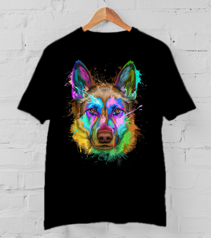 Colorful Splash German Shepherd Lovers Gift T-Shirt