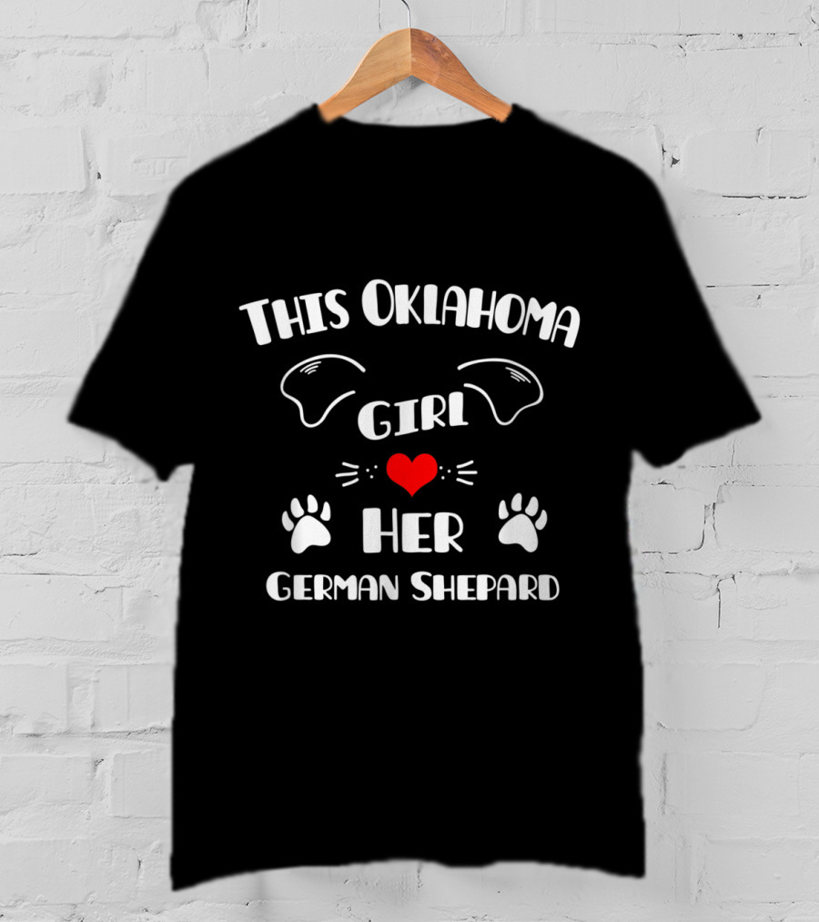 This Oklahoma Girl Heart Her German Shepard Paws Ears T-Shirt