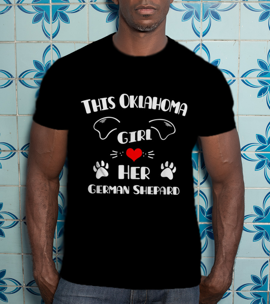 This Oklahoma Girl Heart Her German Shepard Paws Ears T-Shirt