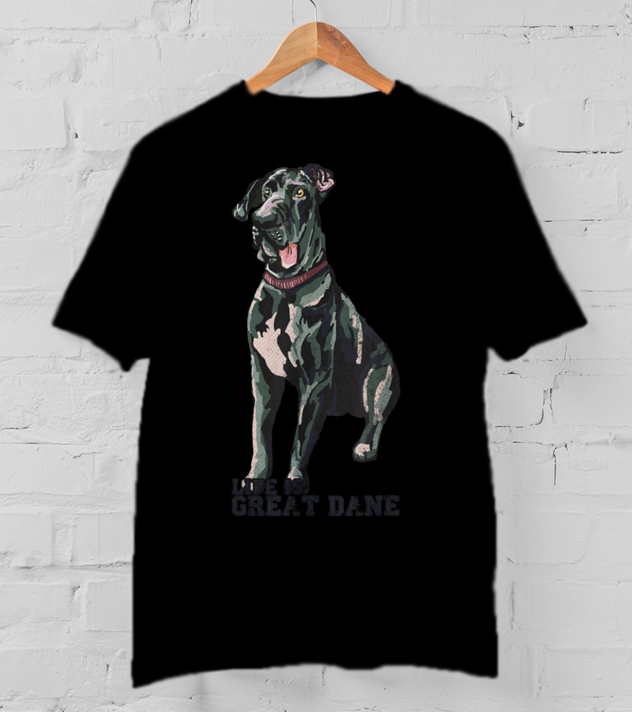 Vintage Retro Life Is Great Dane Dog Distressed Funny Great Dane T-Shirt