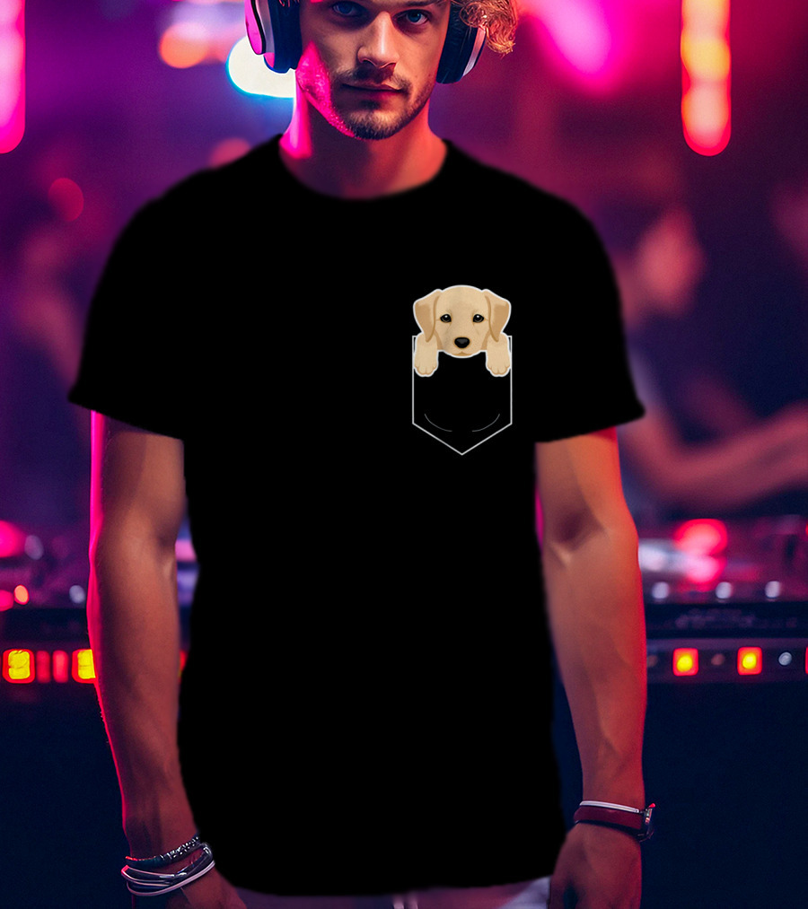 Yellow Lab In My Pocket Cute Dog Owner Labrador Retriever T-Shirt