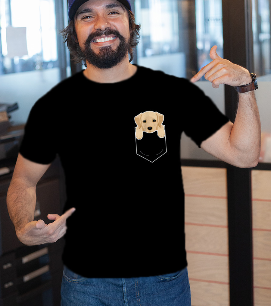 Yellow Lab In My Pocket Cute Dog Owner Labrador Retriever T-Shirt