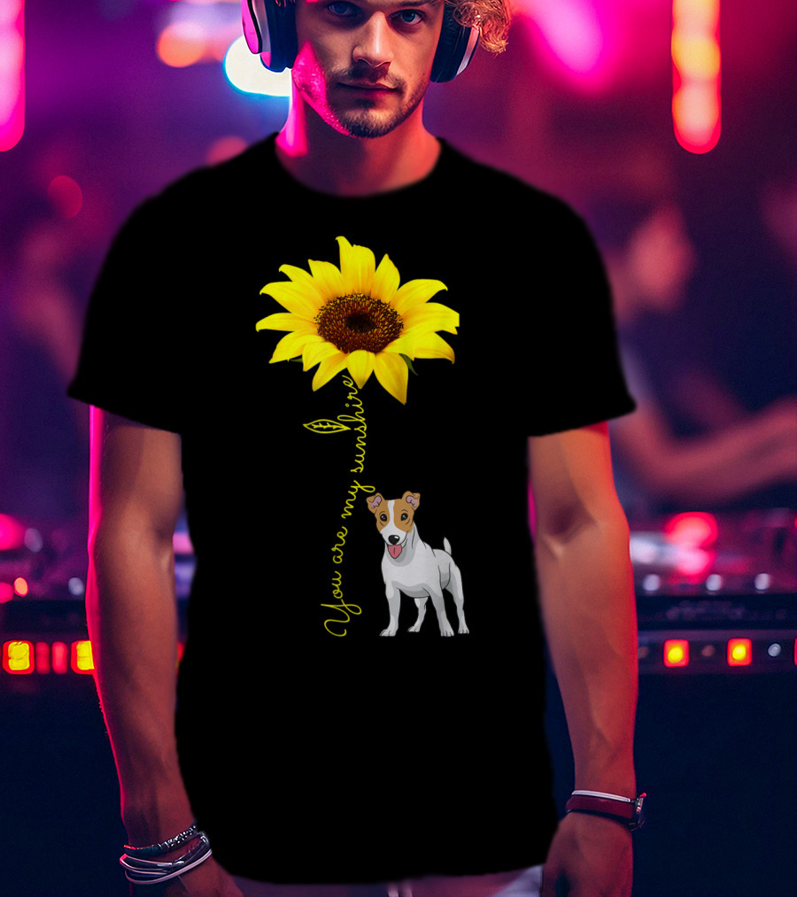 You Are My Sunshine Sunflower Jack Russell T-Shirt