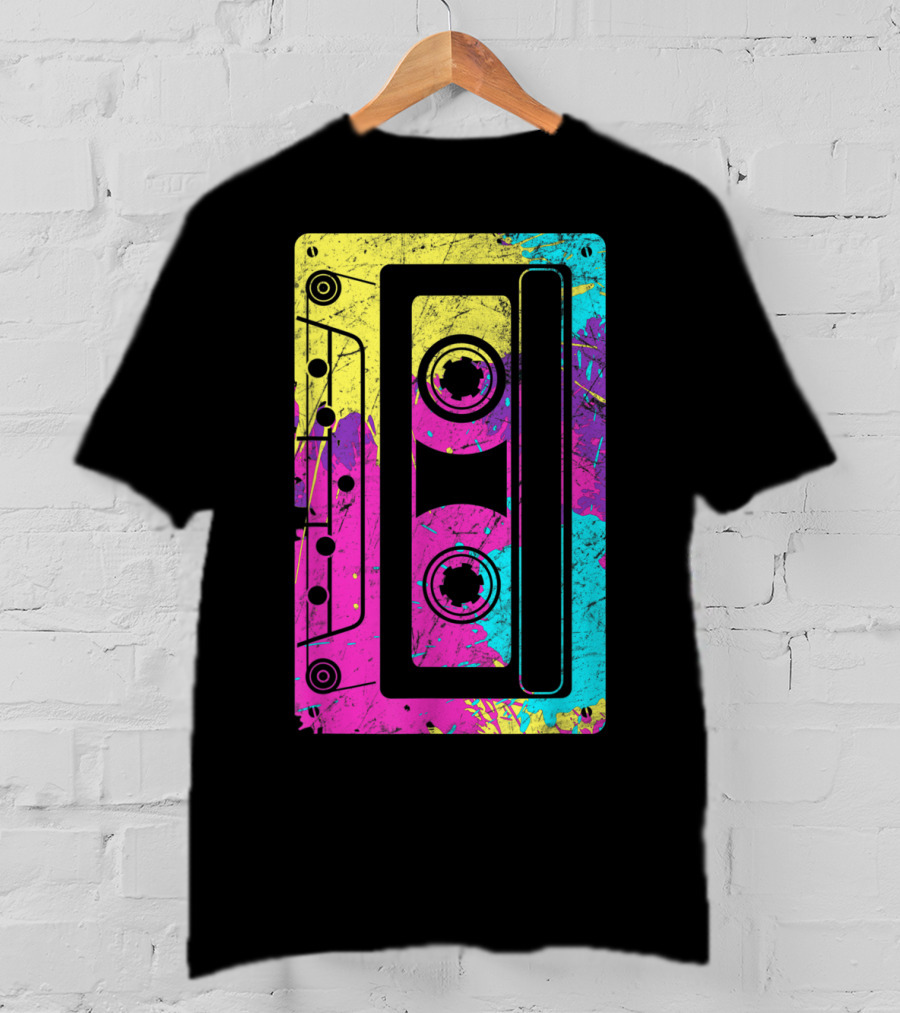 Cassette Tape Mixtape Music 80s And 90s Retro Colorful T-Shirt