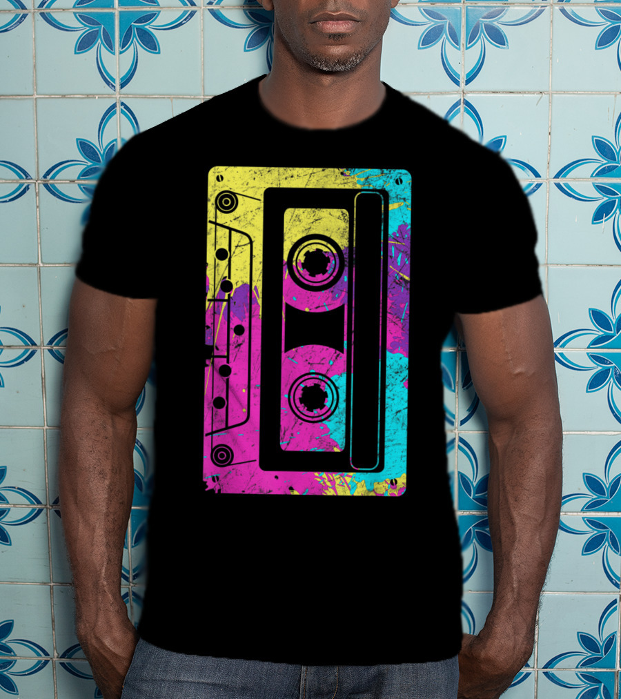 Cassette Tape Mixtape Music 80s And 90s Retro Colorful T-Shirt