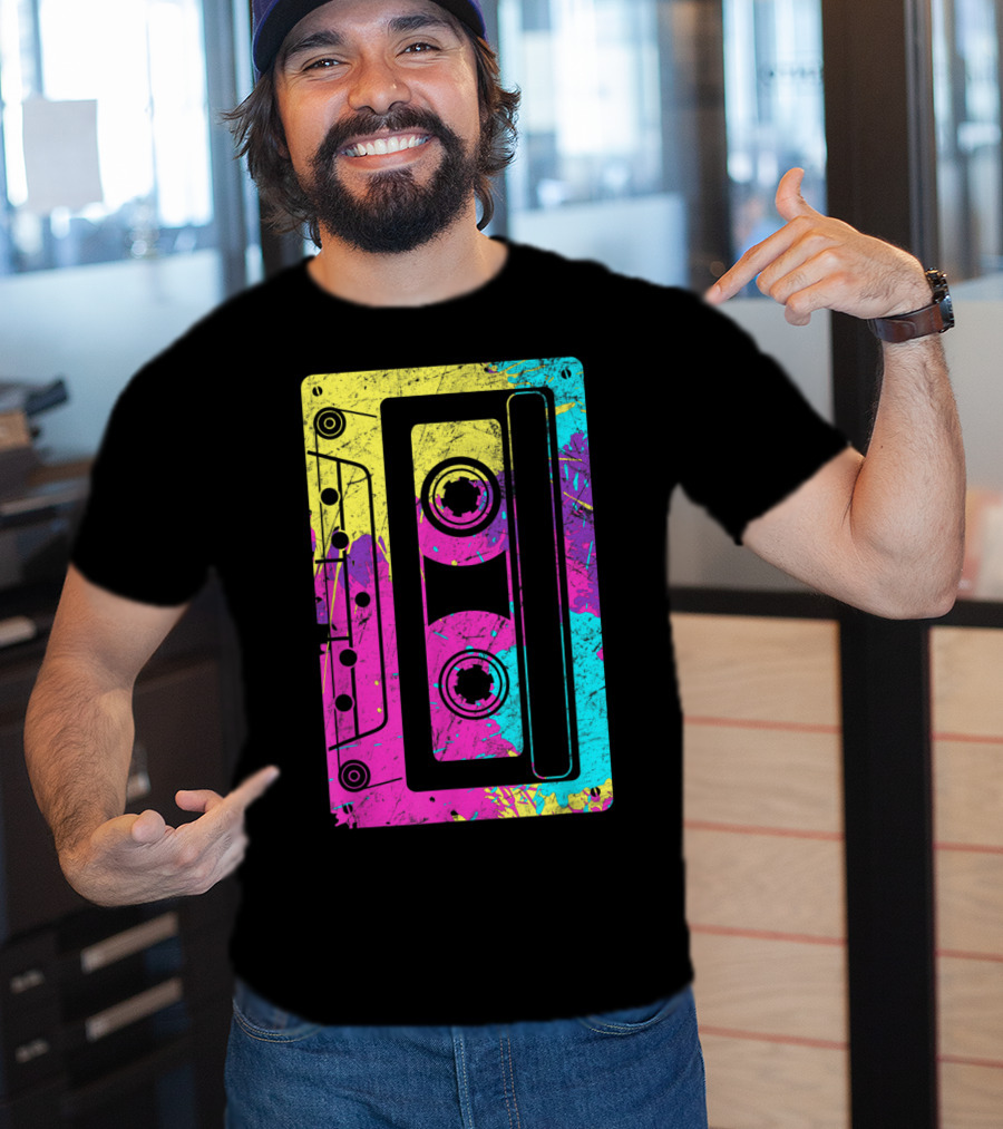 Cassette Tape Mixtape Music 80s And 90s Retro Colorful T-Shirt