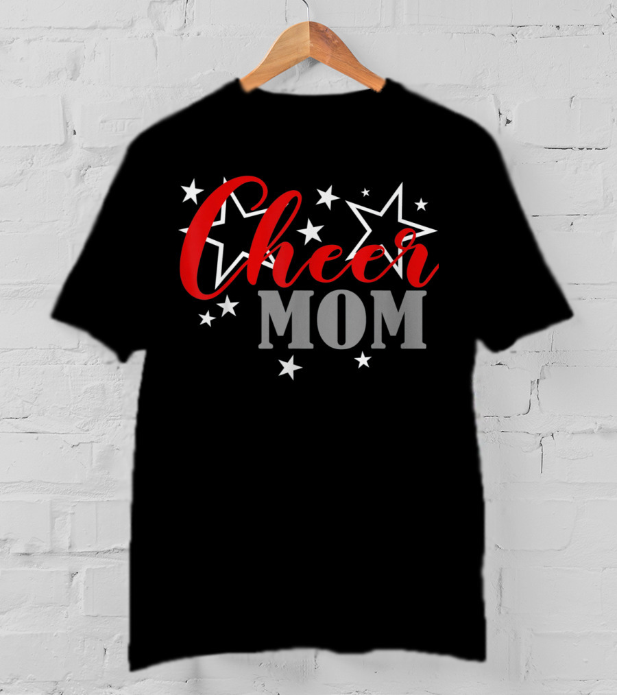 Proud Cheer Mom Starry Supporter Cheerleader Pride T-Shirt