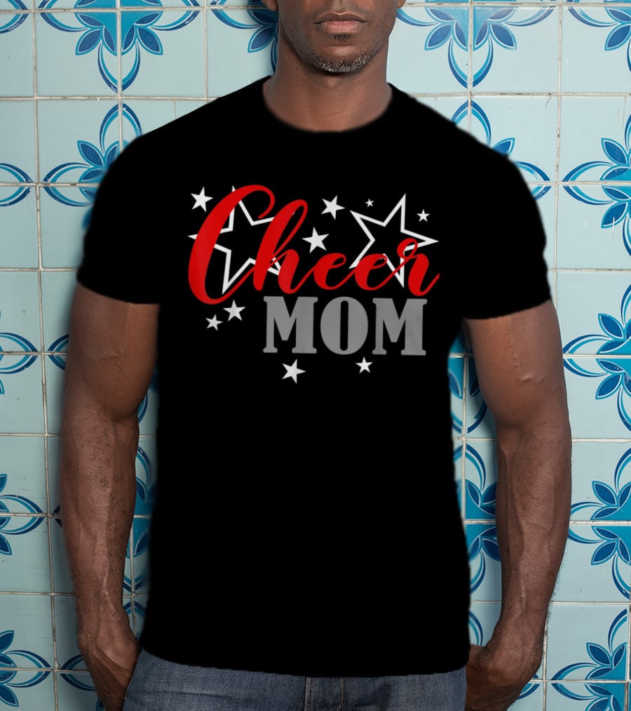 Proud Cheer Mom Starry Supporter Cheerleader Pride T-Shirt