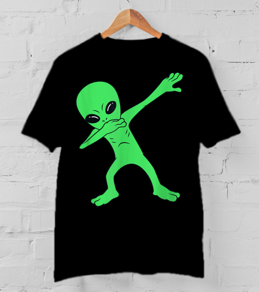 Dabbing Alien Halloween Funny Dab Pose Extraterrestrial Dance T-Shirt