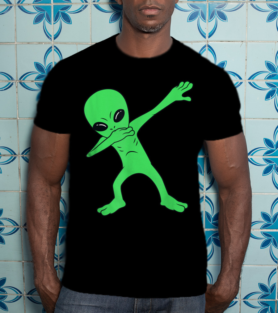 Dabbing Alien Halloween Funny Dab Pose Extraterrestrial Dance T-Shirt