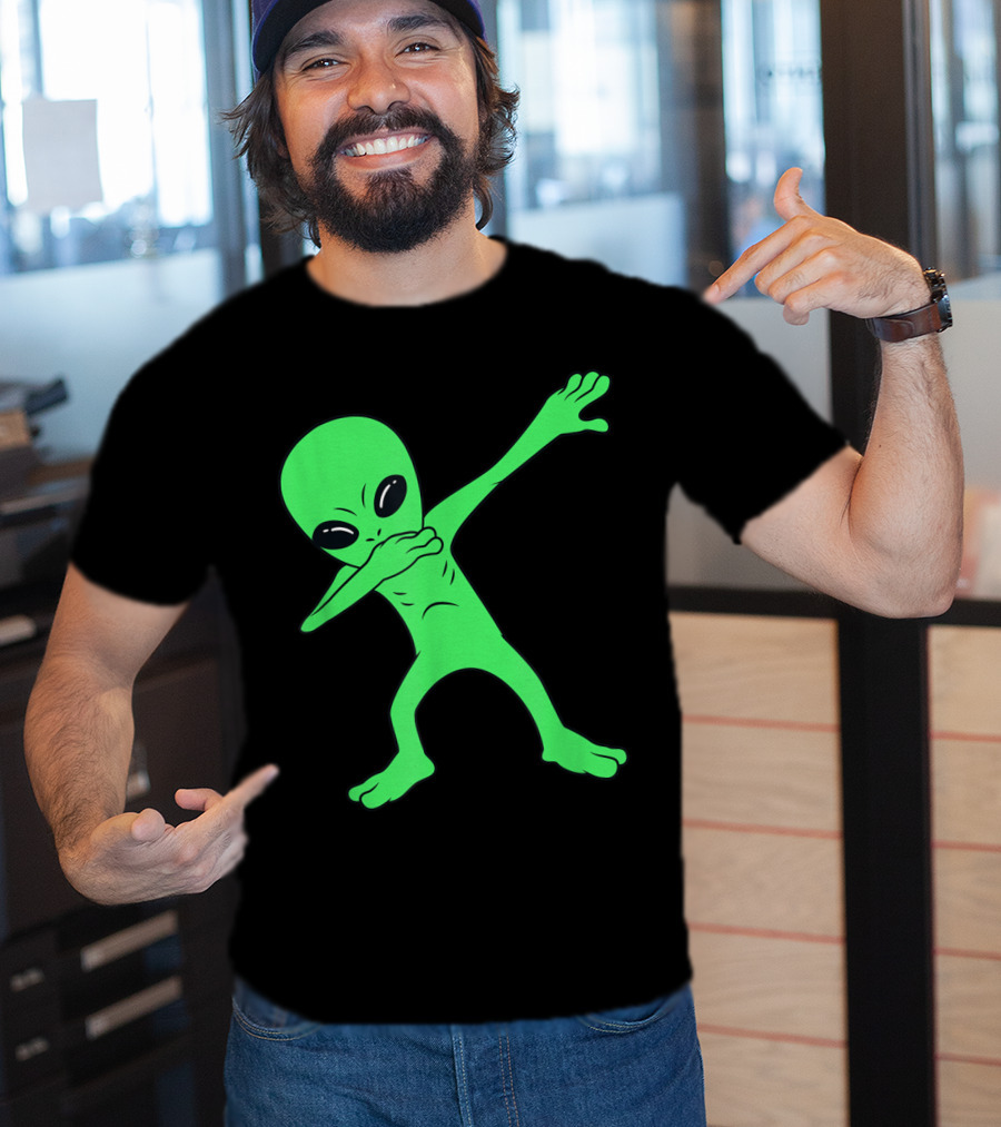 Dabbing Alien Halloween Funny Dab Pose Extraterrestrial Dance T-Shirt