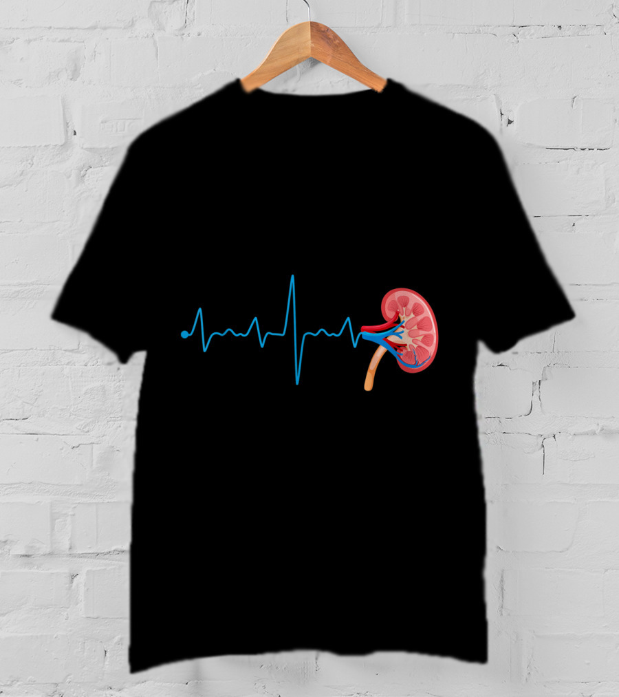 Dialysis Technician Nurse Kidney Heartbeat Pulse EKG Line T-Shirt