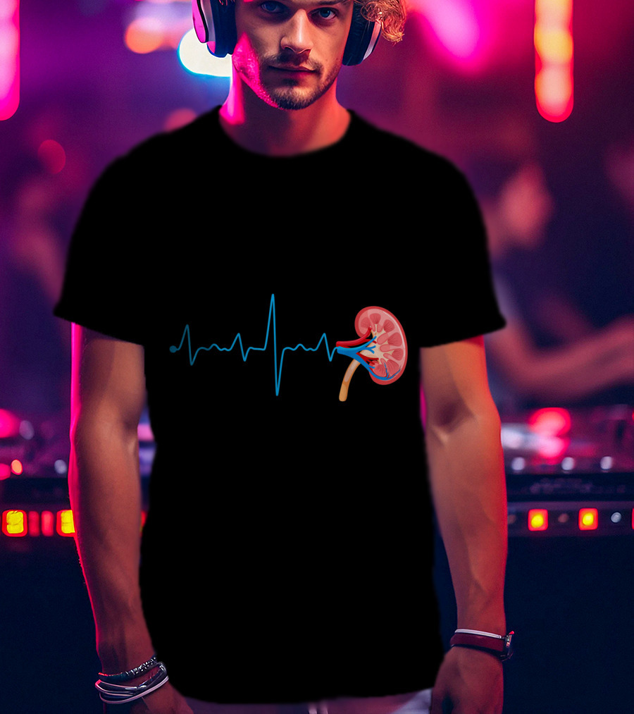 Dialysis Technician Nurse Kidney Heartbeat Pulse EKG Line T-Shirt