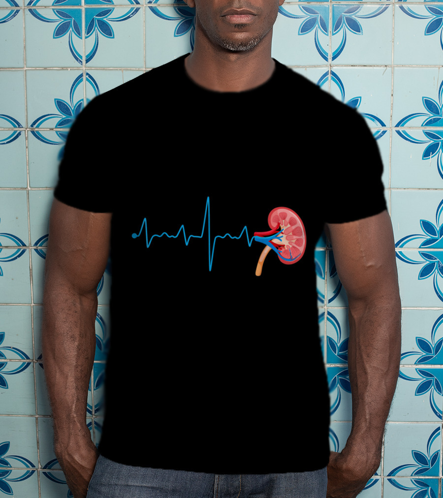 Dialysis Technician Nurse Kidney Heartbeat Pulse EKG Line T-Shirt