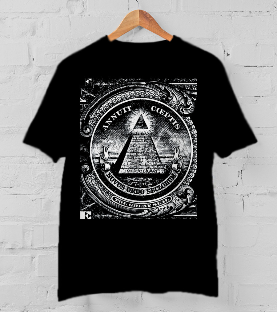 Annuit Coeptis Novus Ordo Seclorum The Great Seal Dollar Pyramid T-Shirt