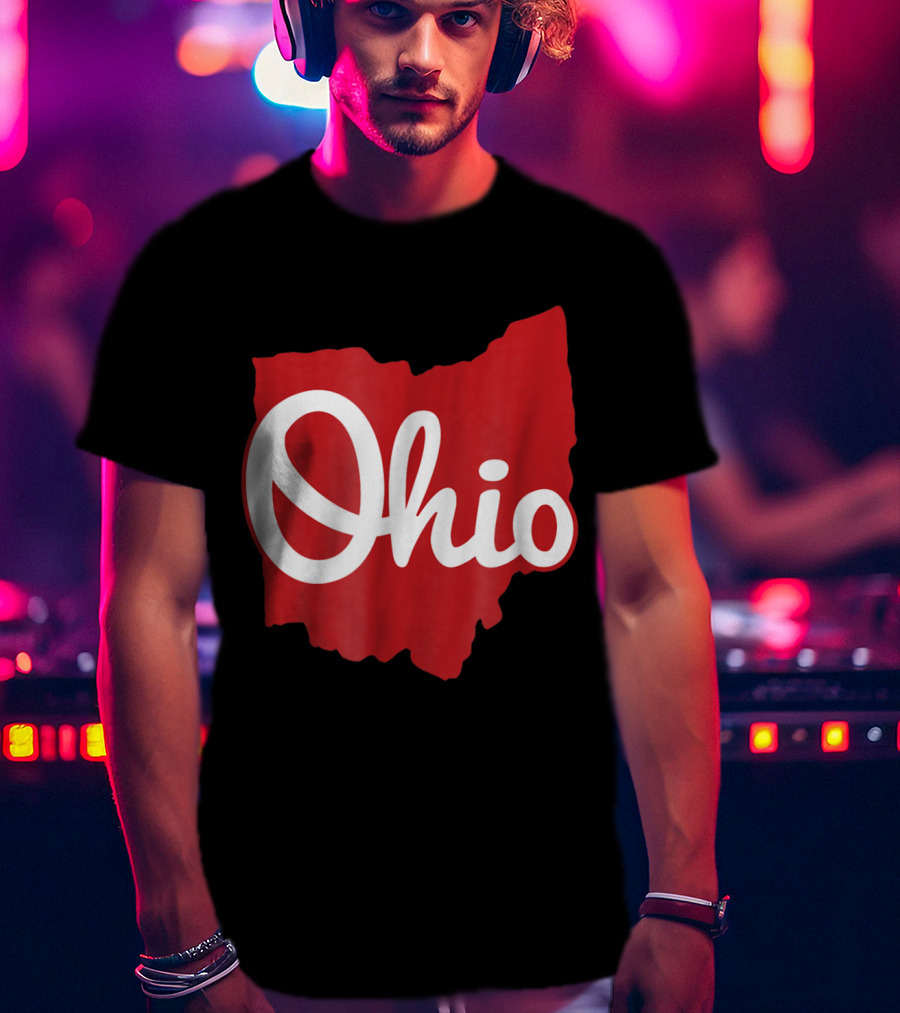 Ohio Home Script Ohio Map T-Shirt