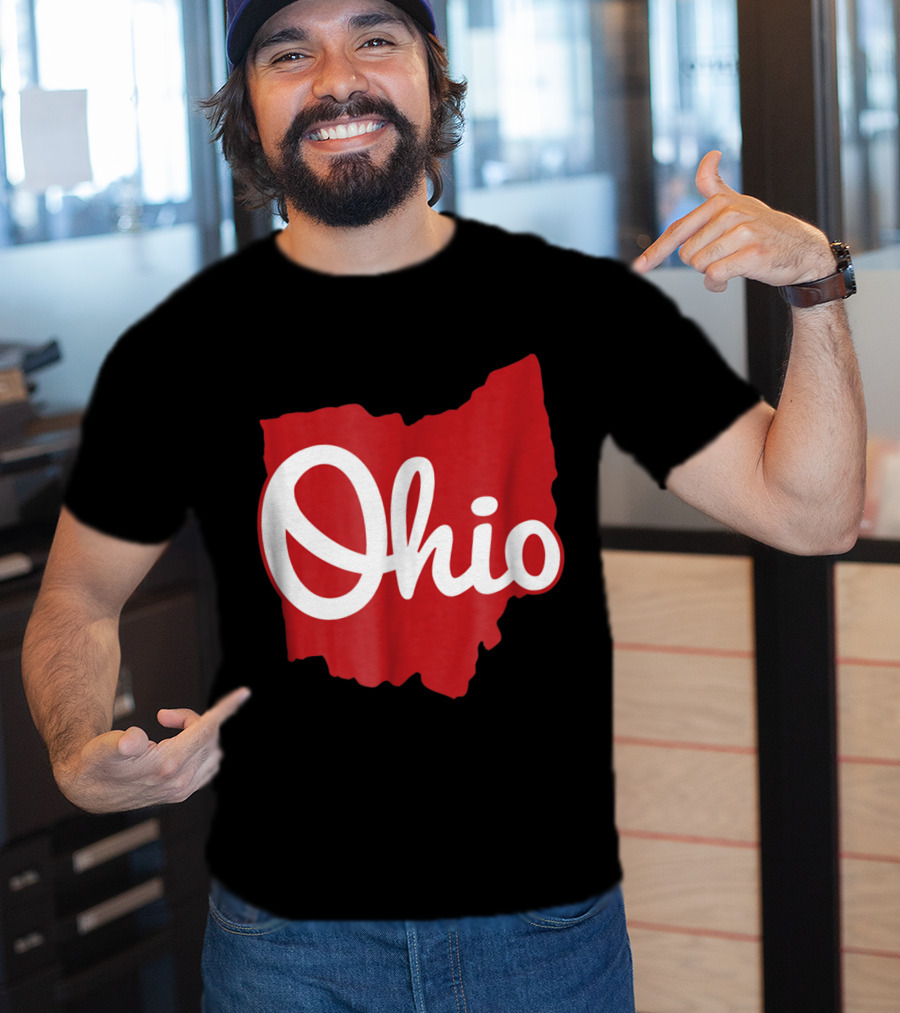Ohio Home Script Ohio Map T-Shirt