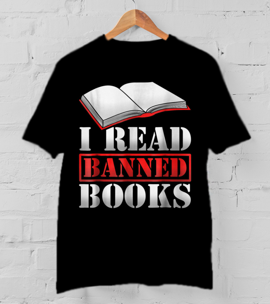 I Read Banned Books Open Book Icon Novelty Readers T-Shirt