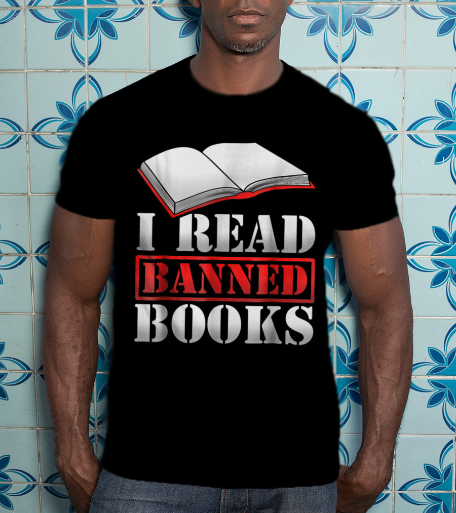 I Read Banned Books Open Book Icon Novelty Readers T-Shirt