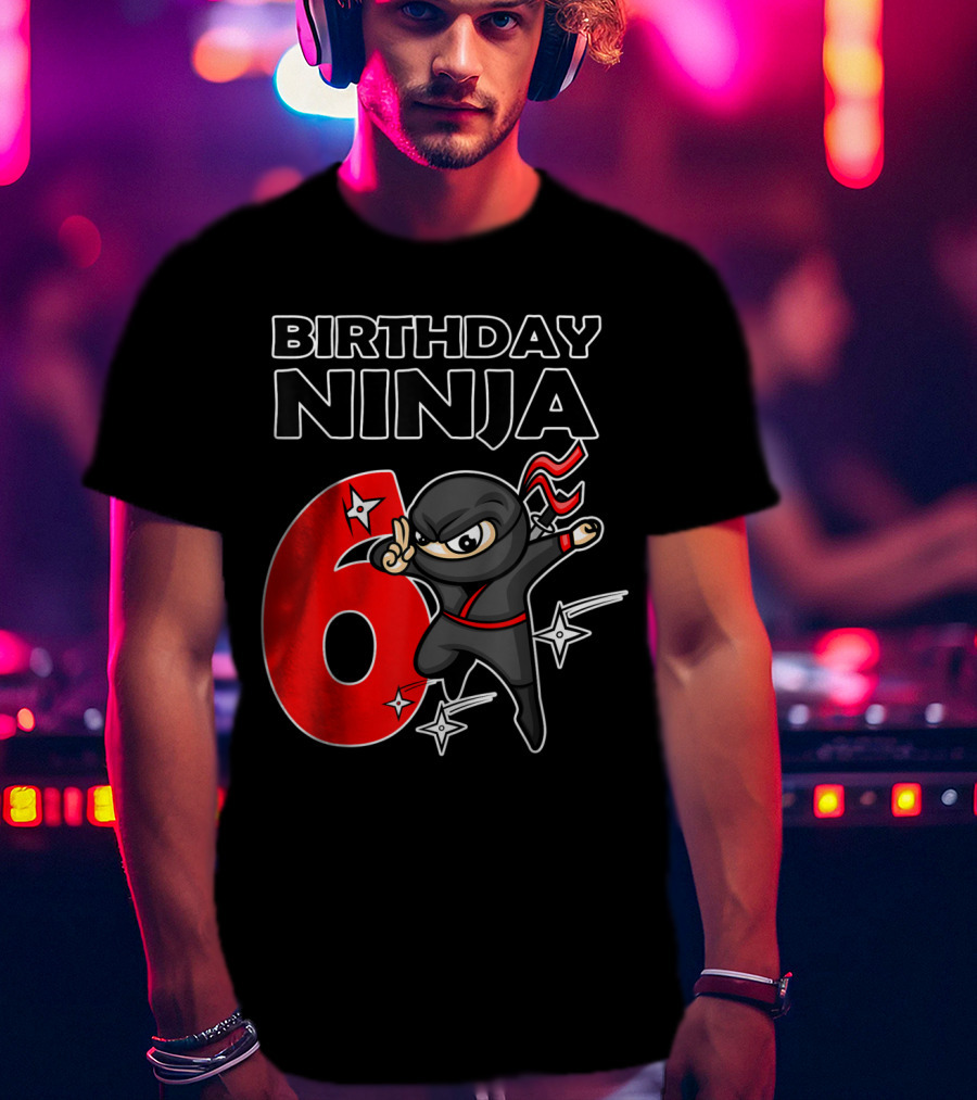 Birthday Ninja 6 Year Old Birthday T-Shirt