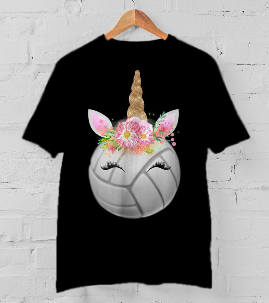 Funny Volleyball Unicorn Sport Love Girls T-Shirt