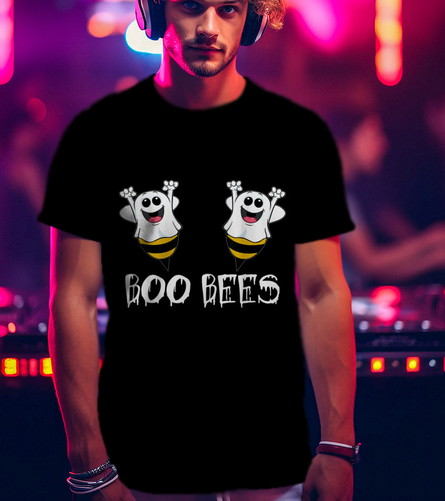 Boo Bees Halloween Ghost Bee Here For The Boos T-Shirt