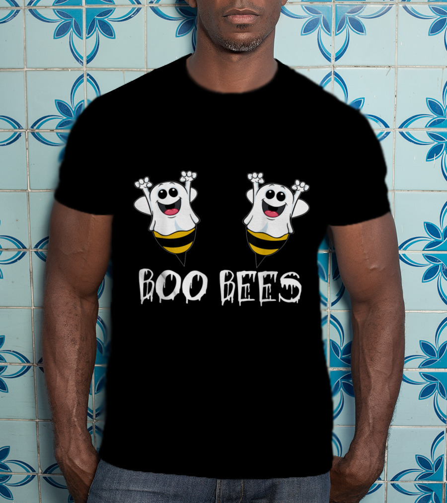 Boo Bees Halloween Ghost Bee Here For The Boos T-Shirt