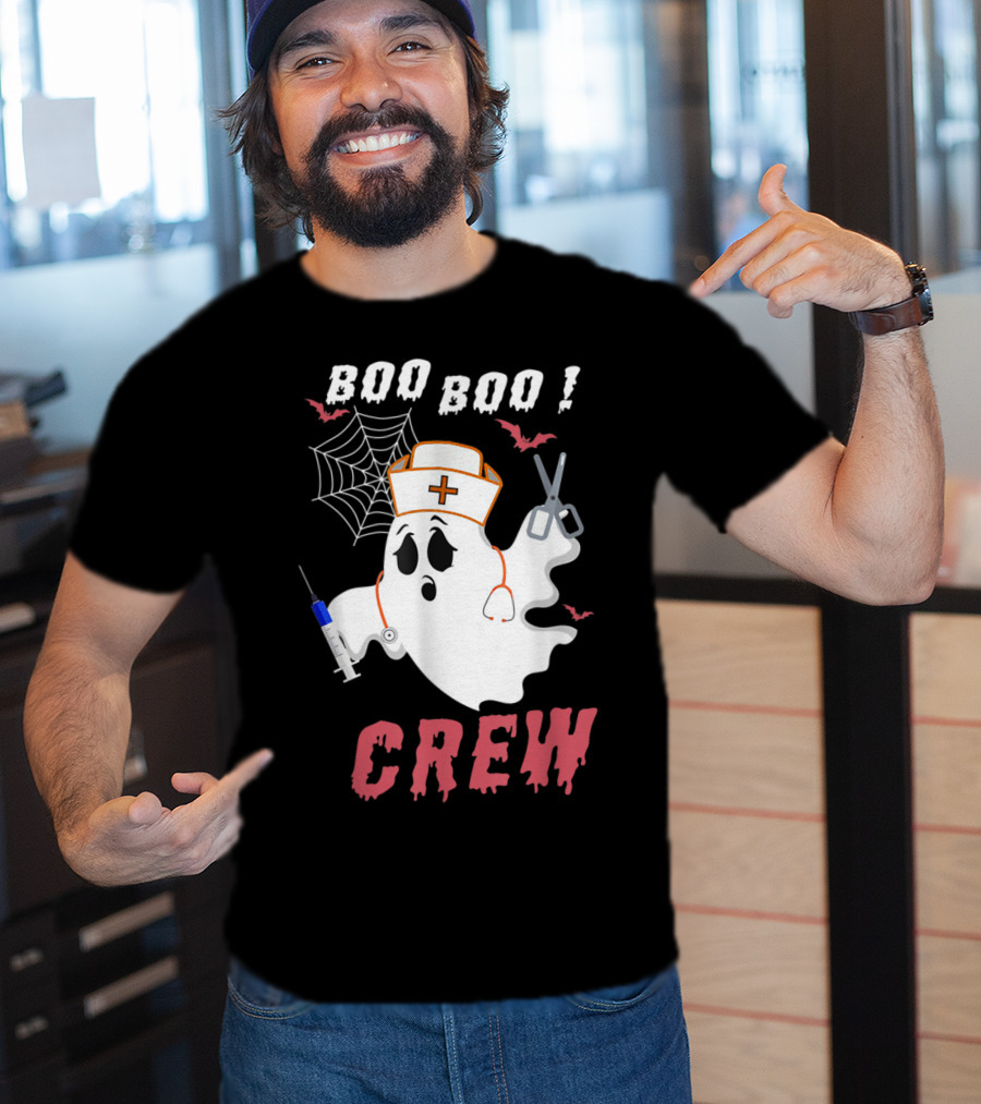 Boo Boo Crew Nurse Ghost Halloween Nurse Costume T-Shirt