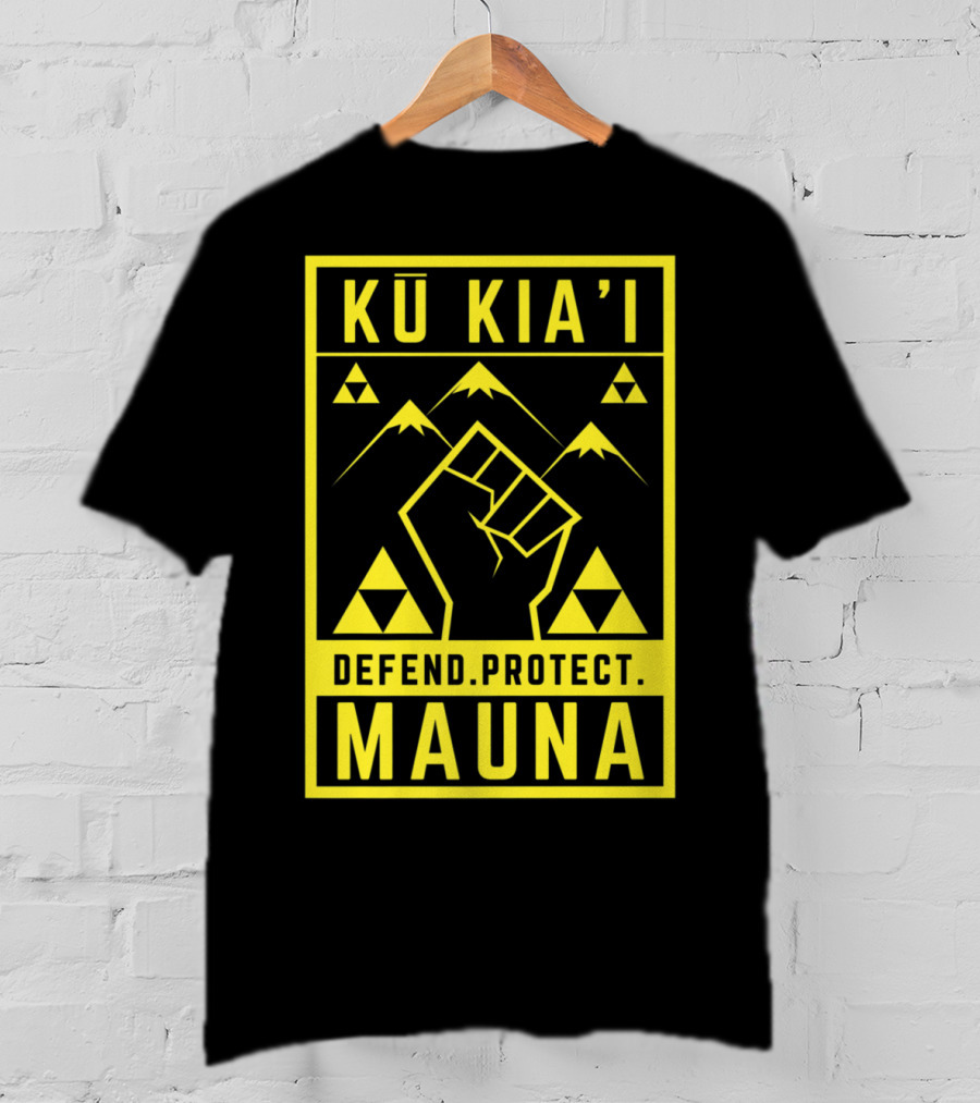 Kū Kia'i Mauna Defend Protect Fist And Mountain Symbols T-Shirt