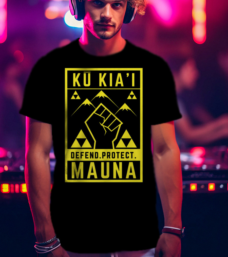 Kū Kia'i Mauna Defend Protect Fist And Mountain Symbols T-Shirt