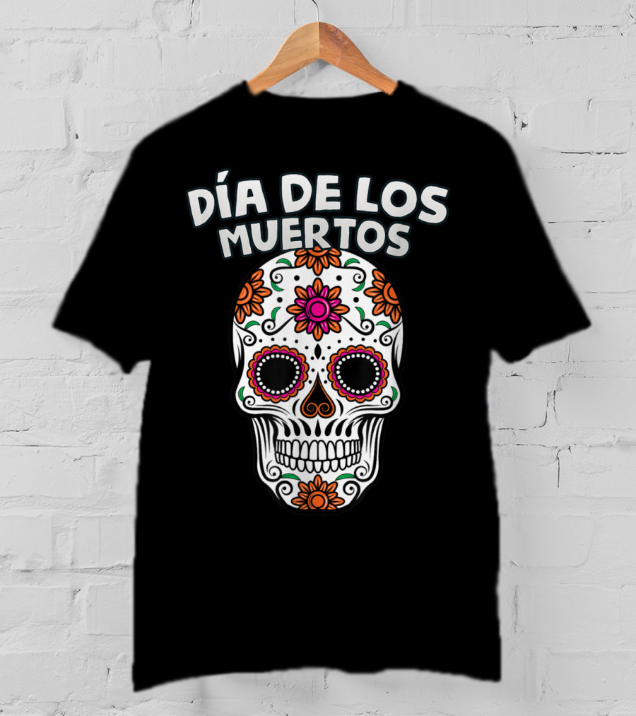 Día De Los Muertos Sugar Skull Camiseta Day Of The Dead T-Shirt