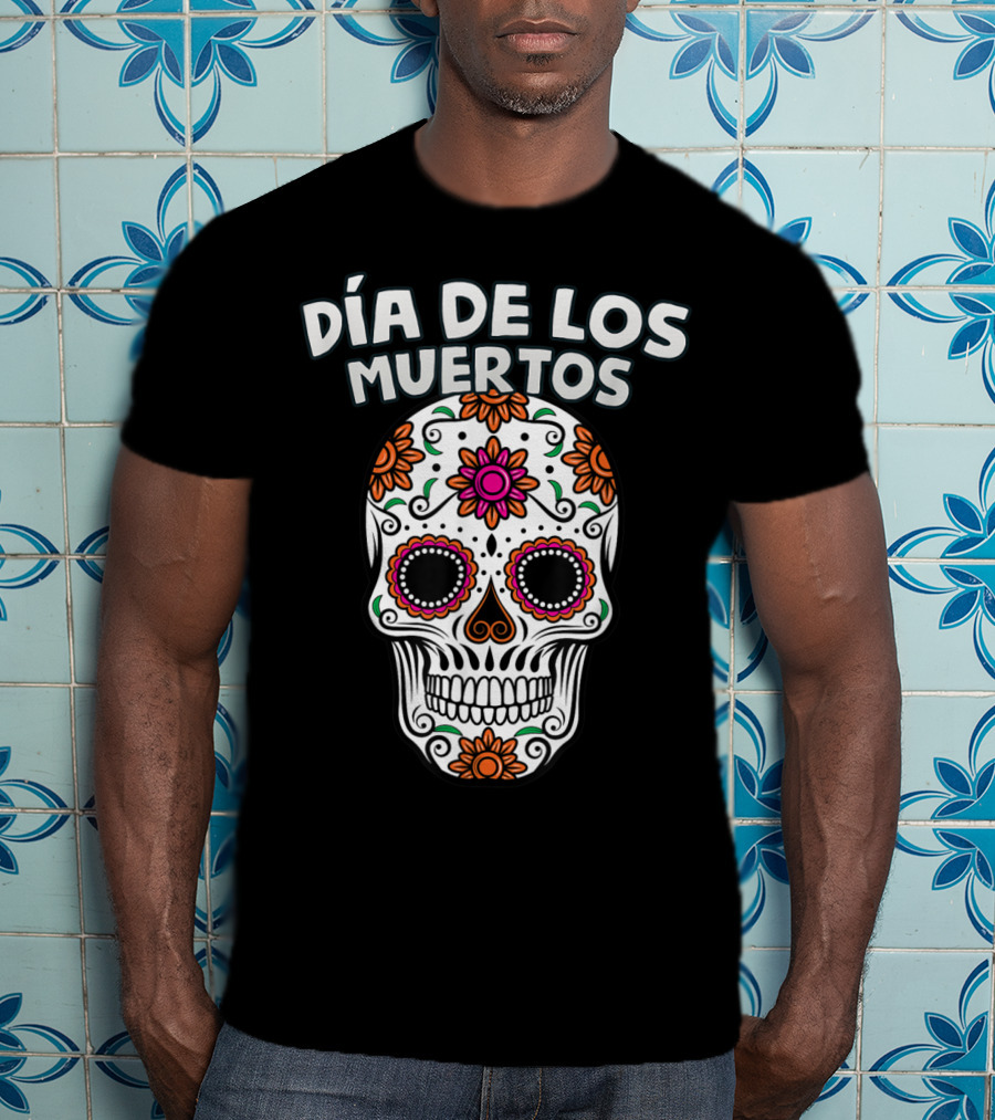 Día De Los Muertos Sugar Skull Camiseta Day Of The Dead T-Shirt