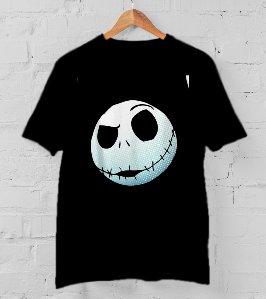 Disney Nightmare Before Christmas Jack Skellington White Smiling Face T-Shirt