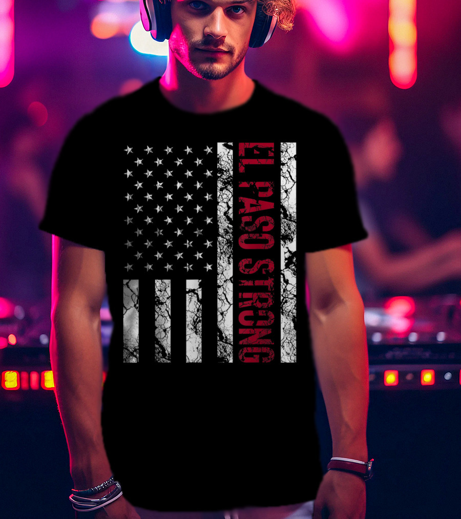 El Paso Strong Distressed American Flag T-Shirt