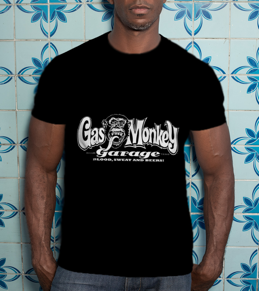 Gas Monkey Garage Dallas Texas Blood Sweat And Beers T-Shirt