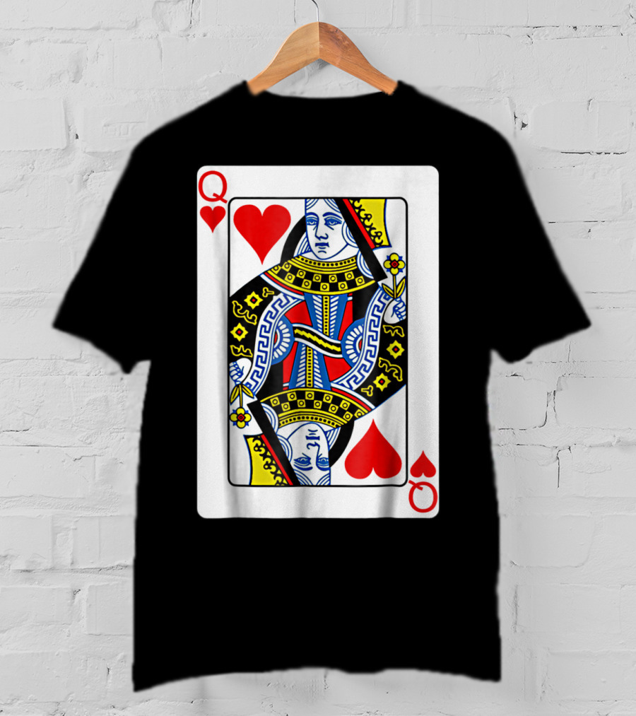 Queen Of Hearts Playing Card Poker T-Shirt