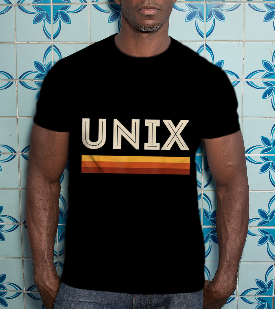 Retro Unix Vintage Sysadmin Geek Nerd Classic Bold Stripe T-Shirt