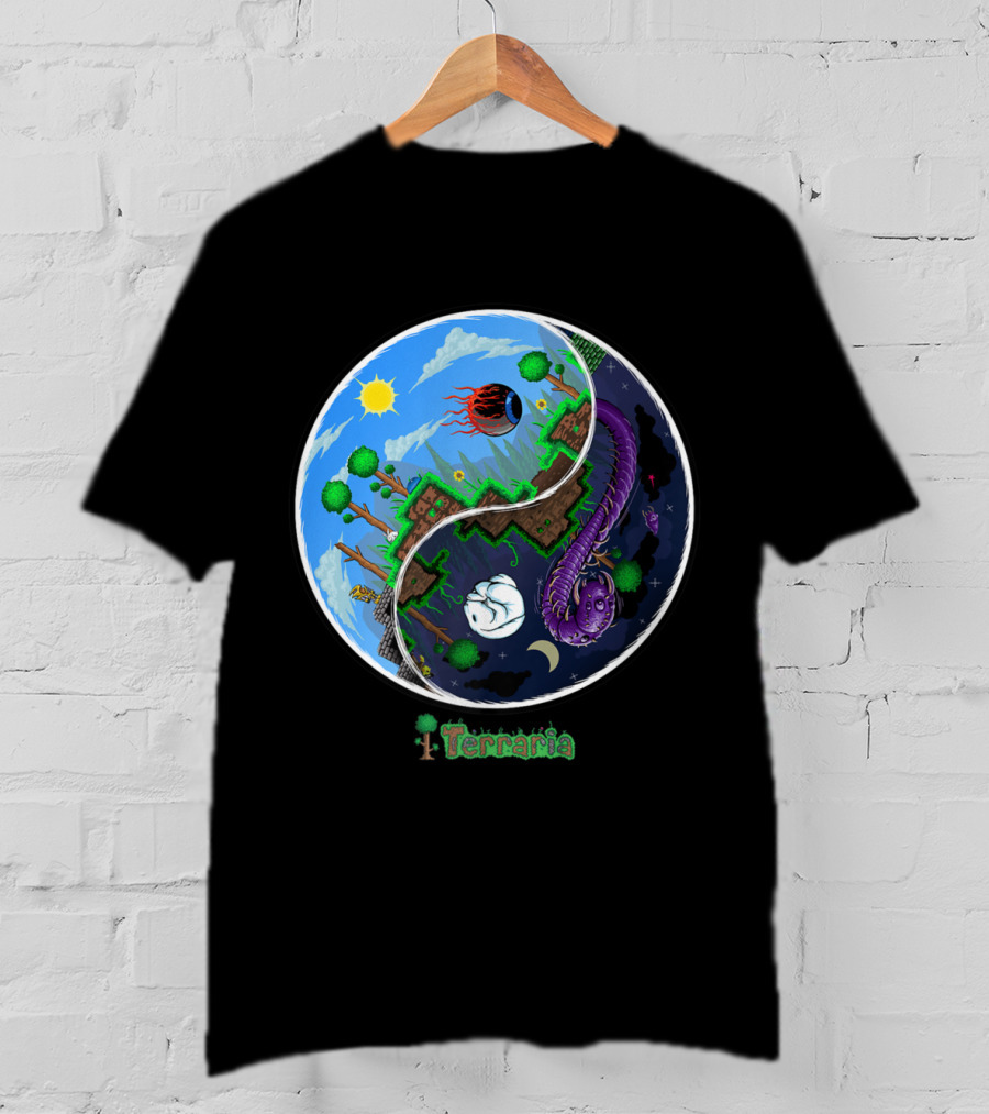 Terraria Night And Day Ying Yang Adventure T-Shirt