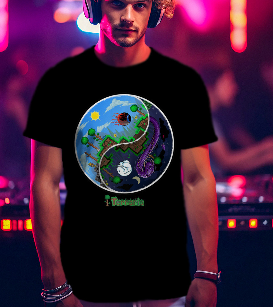 Terraria Night And Day Ying Yang Adventure T-Shirt