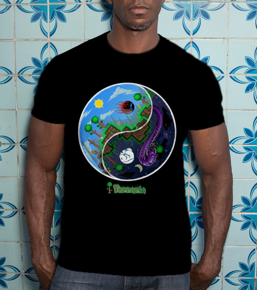Terraria Night And Day Ying Yang Adventure T-Shirt