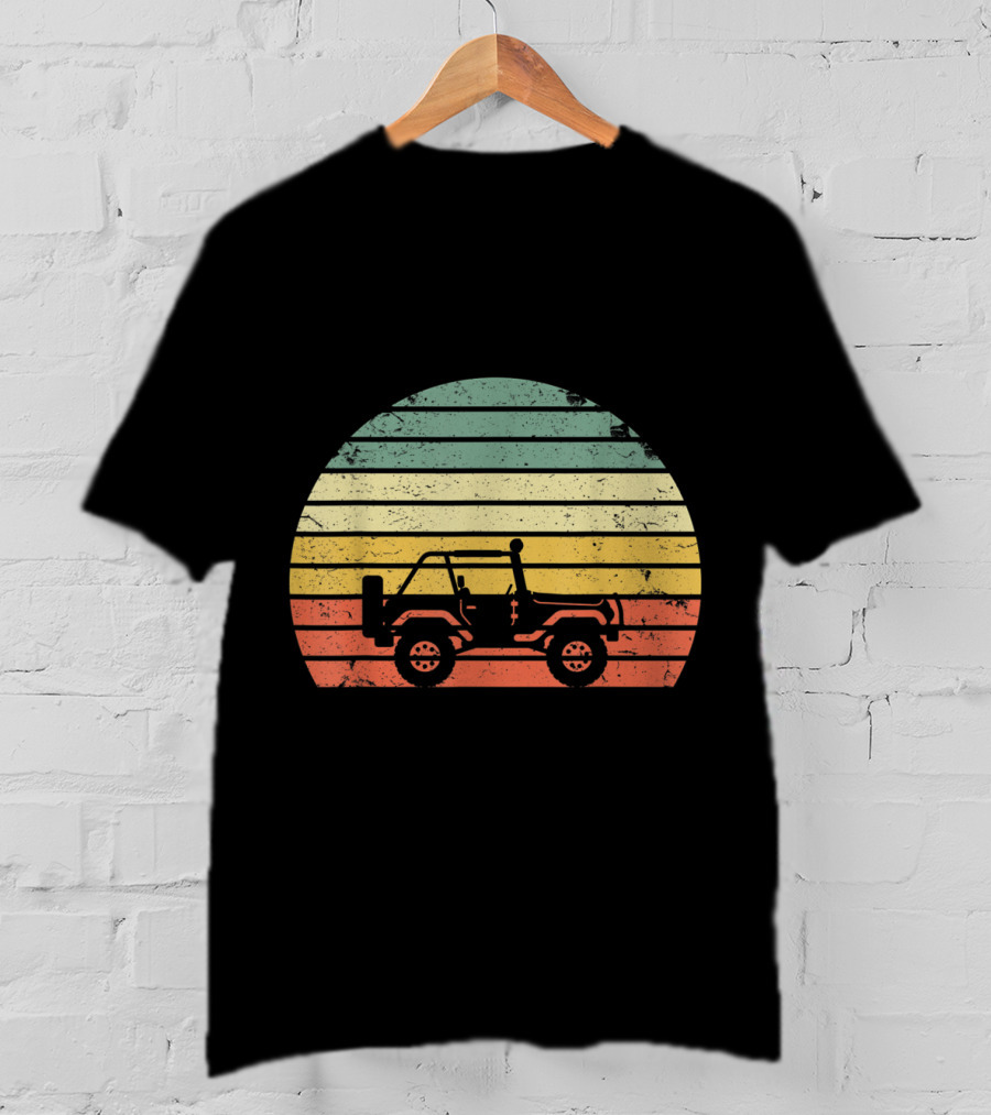 Vintage 70s Sunset Off Road Jeep Adventure T-Shirt