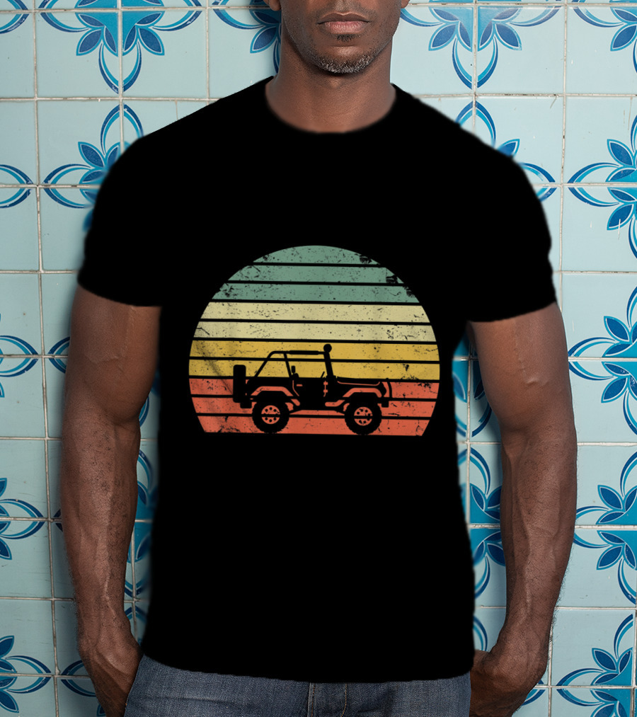 Vintage 70s Sunset Off Road Jeep Adventure T-Shirt