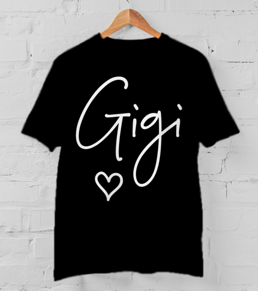 Gigi Grandma Women Christmas Mother's Day Grandson Heart T-Shirt