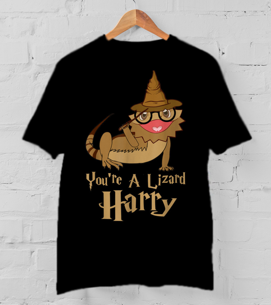 You're A Lizard Harry Funny Bearded Dragon Wizard Hat Glasses T-Shirt
