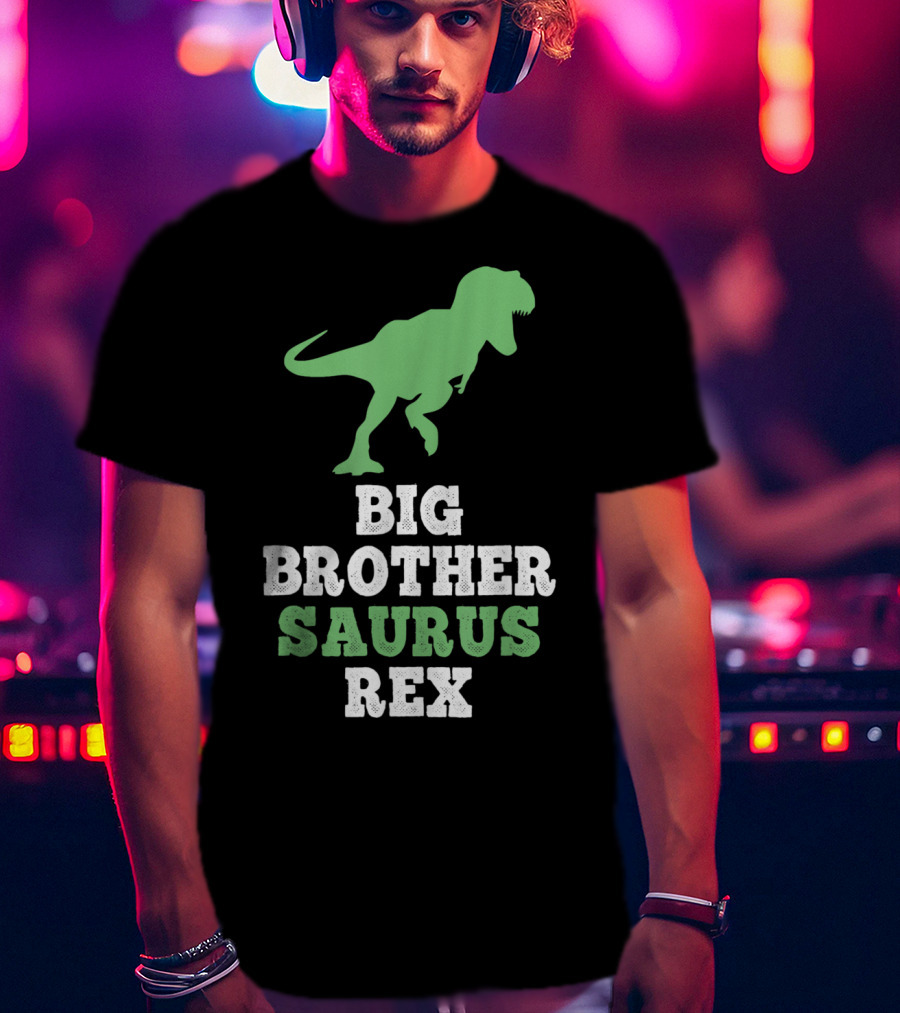 Big Brother Saurus Rex Dinosaur Silhouette Fun T-Shirt