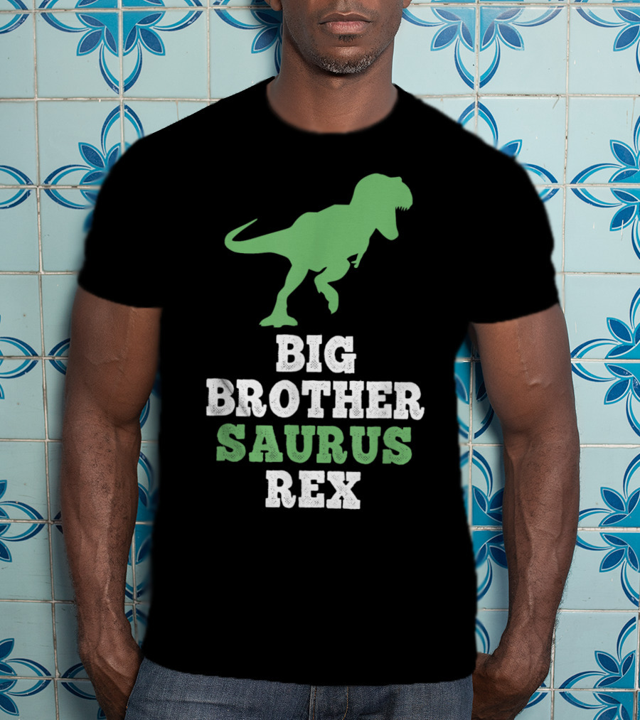 Big Brother Saurus Rex Dinosaur Silhouette Fun T-Shirt